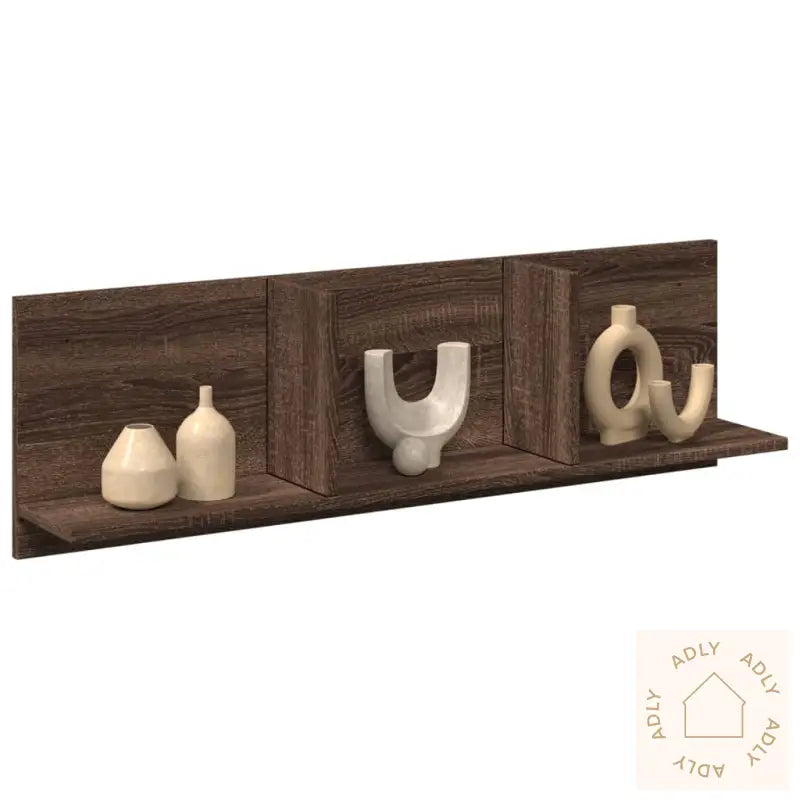 Veggskap 100X16,5X30 Cm Brun Eik Konstruert Tre