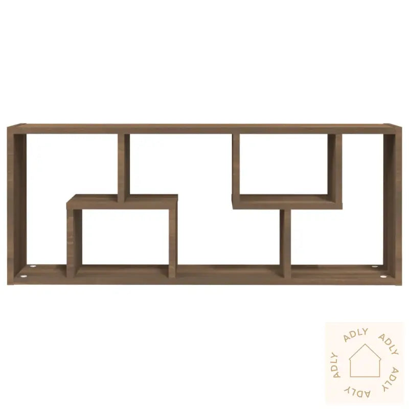 Vegghylle Brun Eik 36X16X90 Cm Konstruert Tre