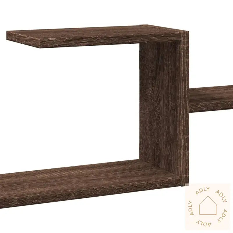 Vegghylle Brun Eik 104X15X49 Cm Konstruert Tre