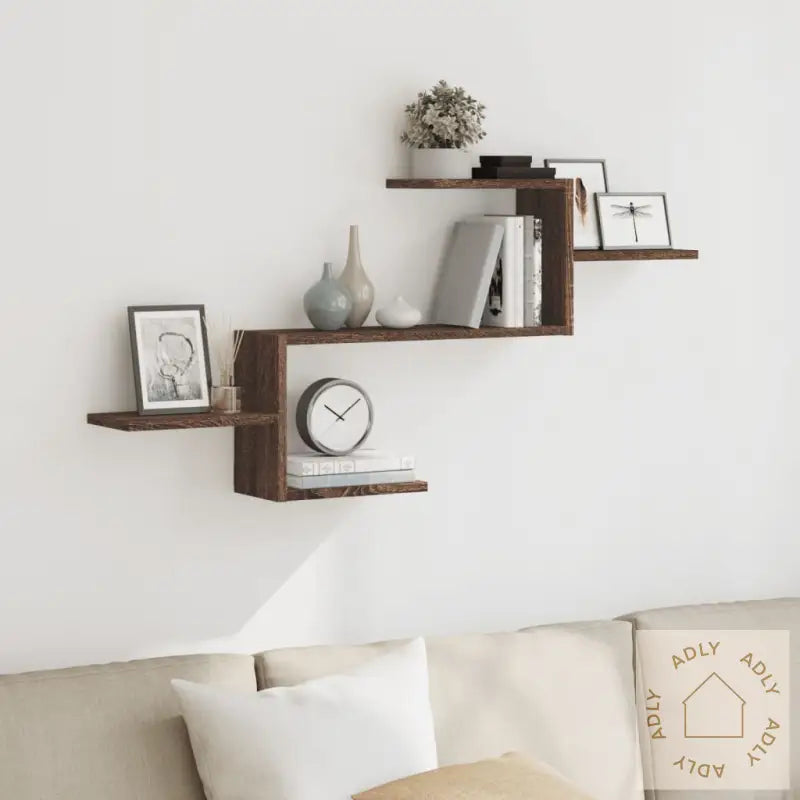 Vegghylle Brun Eik 104X15X49 Cm Konstruert Tre