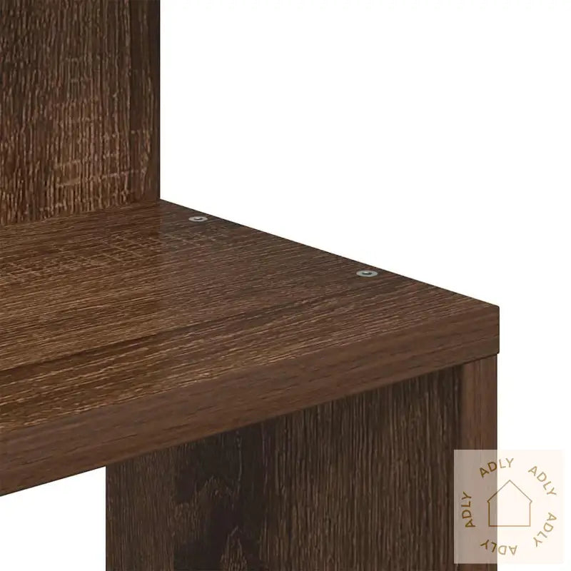 Veggmontert Hjørnehylle Brun Eik 32X32X127,5 Cm Konstruert Tre