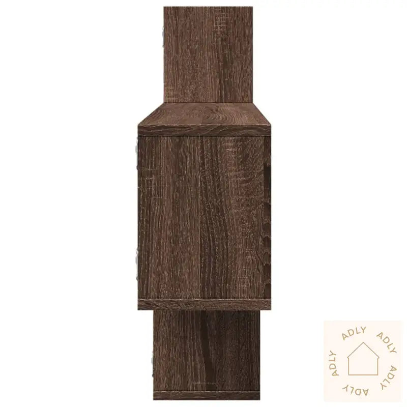 Vegghylle Brun Eik 167,5X18X68 Cm Konstruert Tre