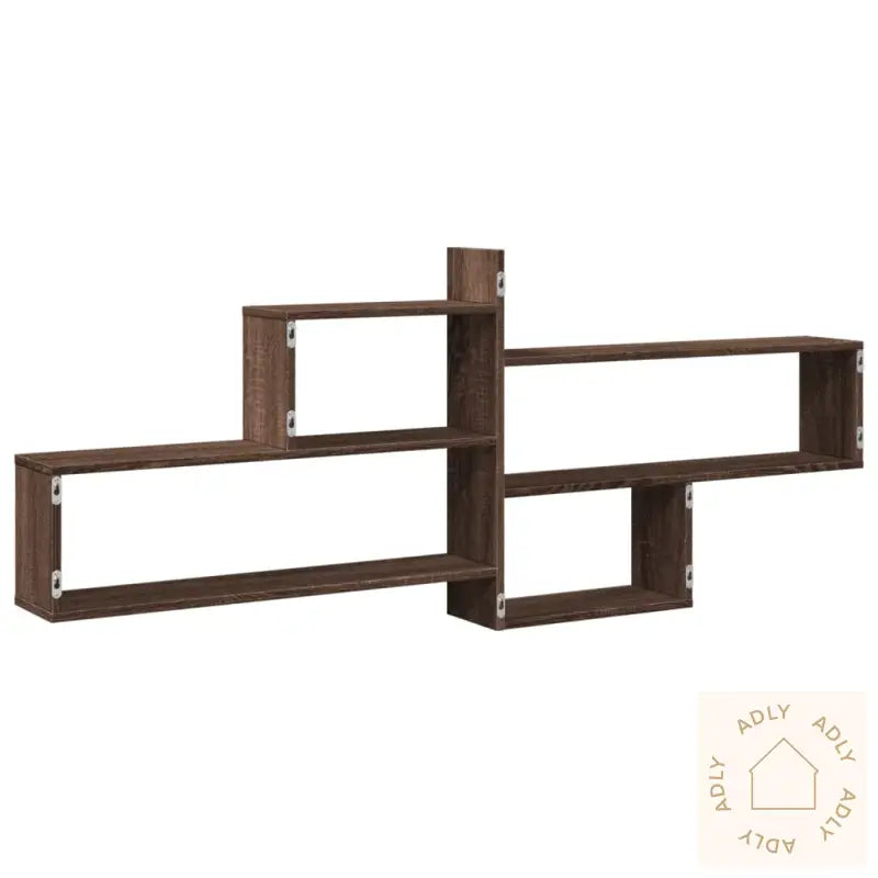 Vegghylle Brun Eik 167,5X18X68 Cm Konstruert Tre