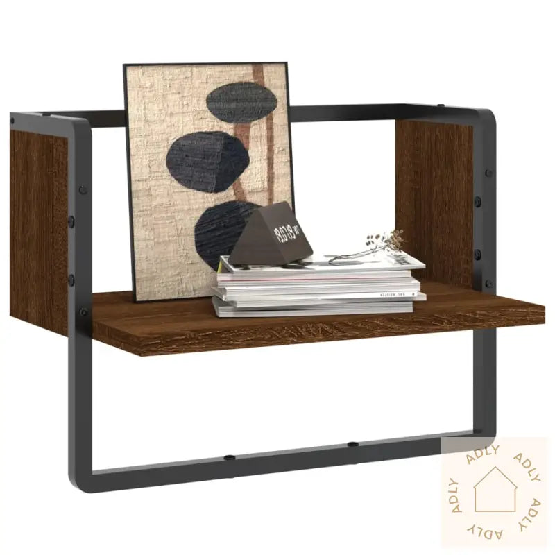 Vegghylle Med Stang Brun Eik 40X25X30 Cm