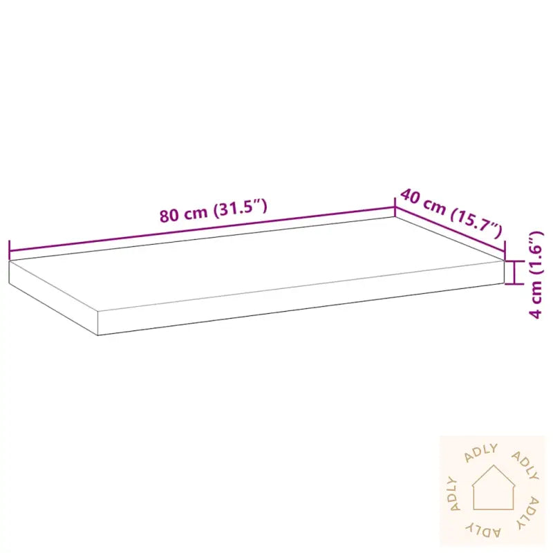 Flytende Hylle 80X40X4 Cm Ubehandlet Heltre Akasie