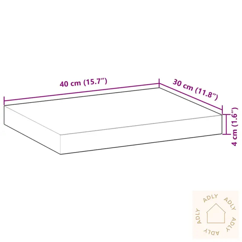 Flytende Hylle 40X30X4 Cm Oljebehandlet Heltre Akasie