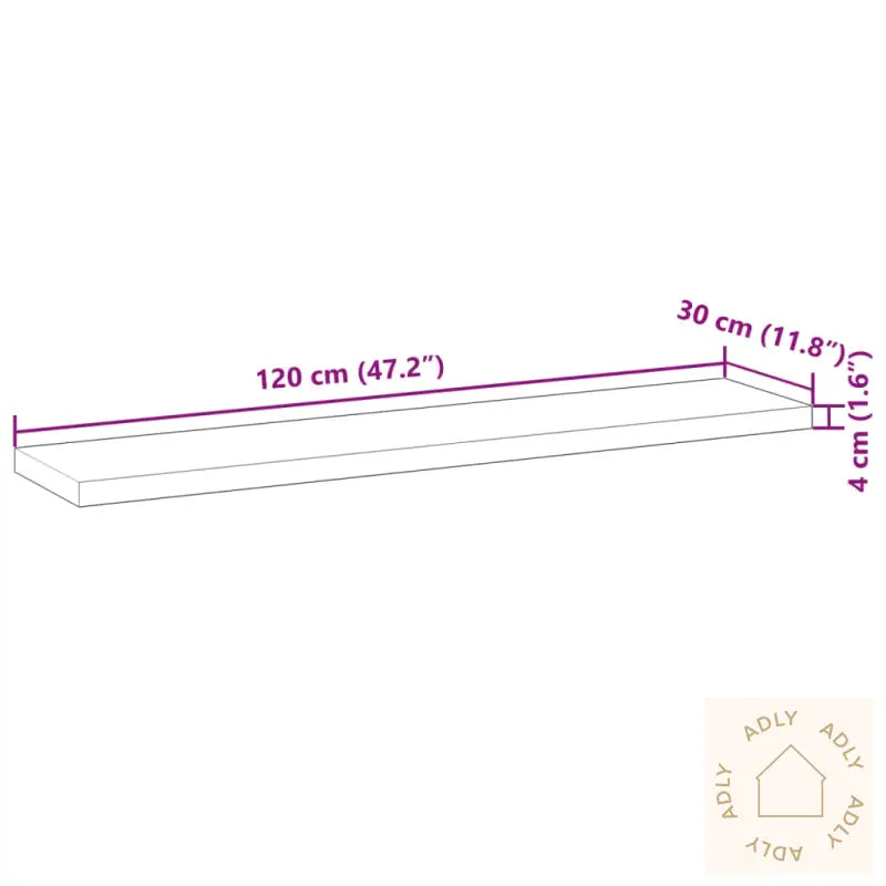 Flytende Hylle 120X30X4 Cm Ubehandlet Heltre Akasie
