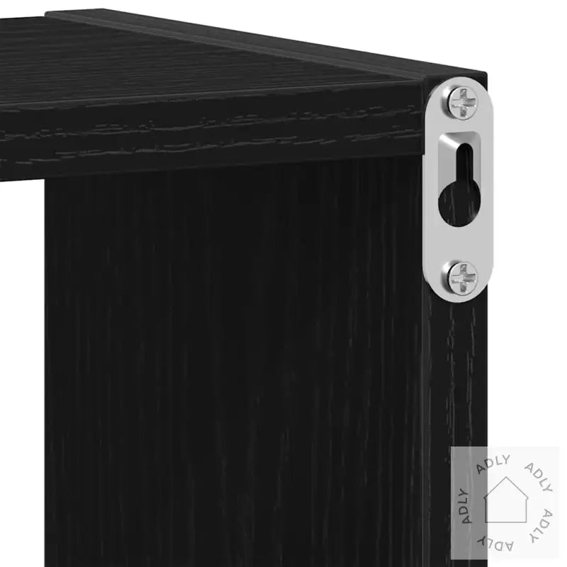 Vegghylle Svart Eik 75X16X55 Cm Konstruert Tre