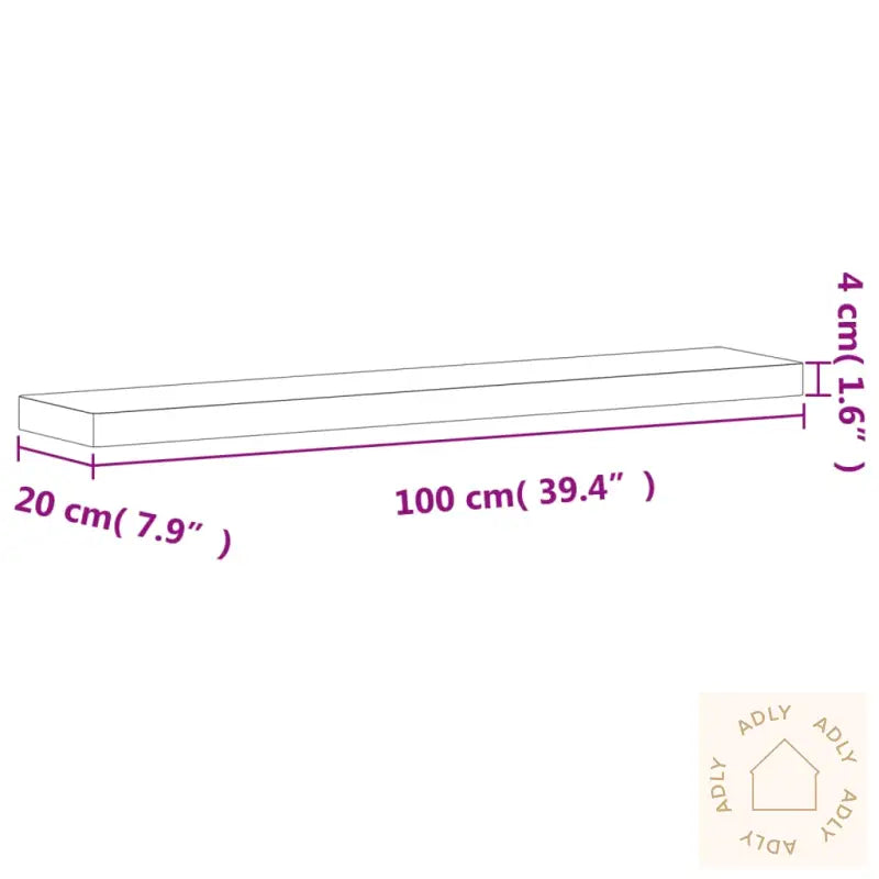 Vegghylle 100X20X4 Cm Heltre Bøketre