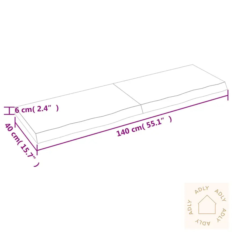 Vegghylle Mørkebrun 140X40X(2-6) Cm Behandlet Heltre Eik