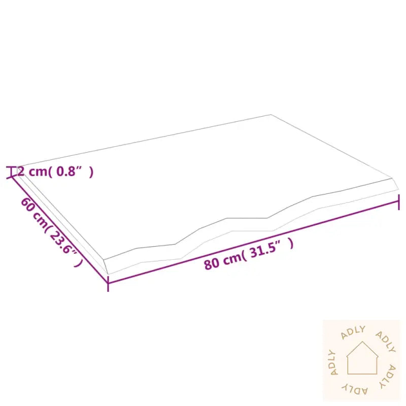 Vegghylle Lysebrun 80X60X2 Cm Behandlet Heltre Eik