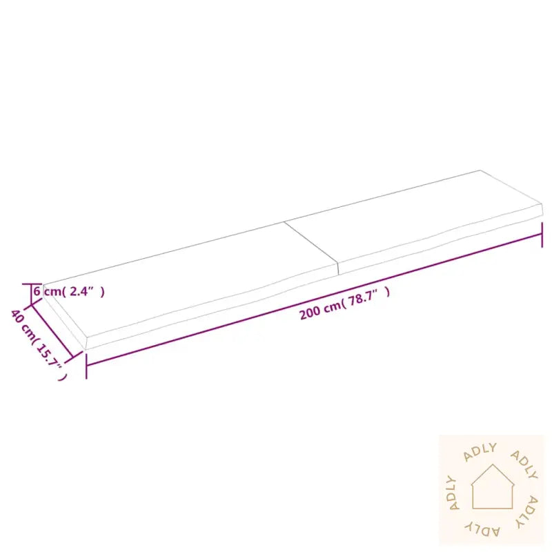 Vegghylle Mørkebrun 200X40X(2-6) Cm Behandlet Heltre Eik
