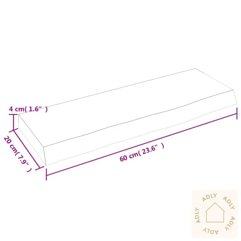 Vegghylle Lysebrun 60X20X4 Cm Behandlet Heltre Eik