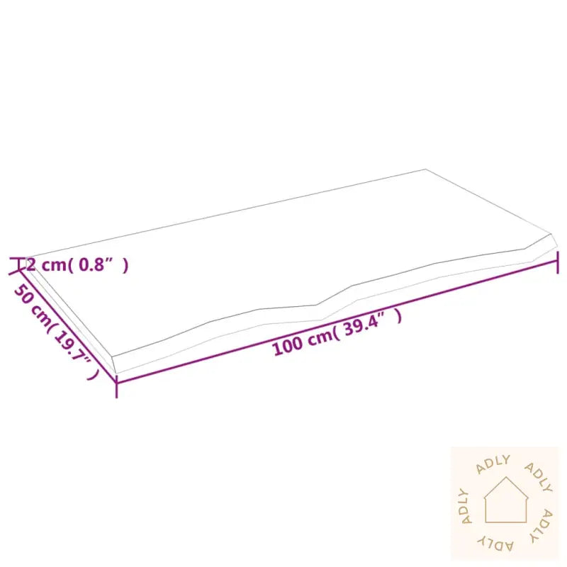 Vegghylle 100X50X2 Cm Ubehandlet Heltre Eik