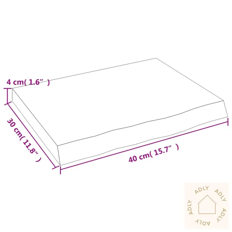 Vegghylle Mørkebrun 40X30X(2-4) Cm Behandlet Heltre Eik