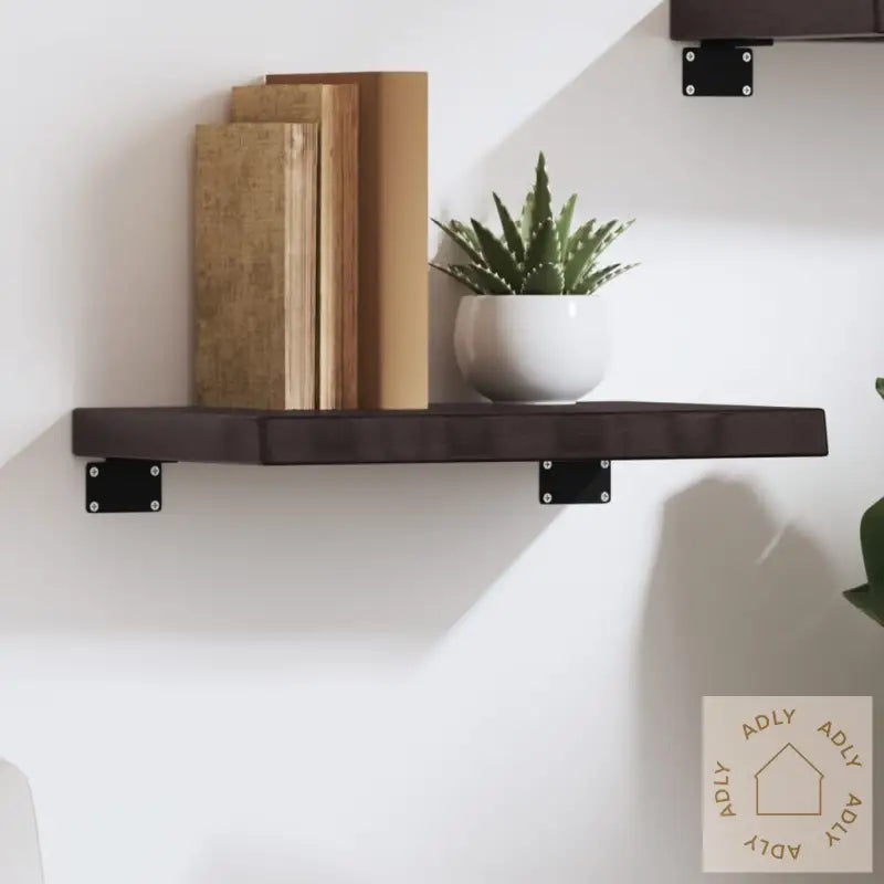 Vegghylle Mørkebrun 40X30X(2-4) Cm Behandlet Heltre Eik