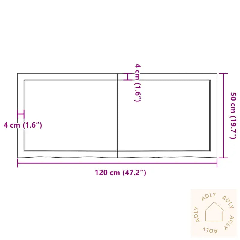 Vegghylle Mørkebrun 120X50X(2-6) Cm Behandlet Heltre Eik