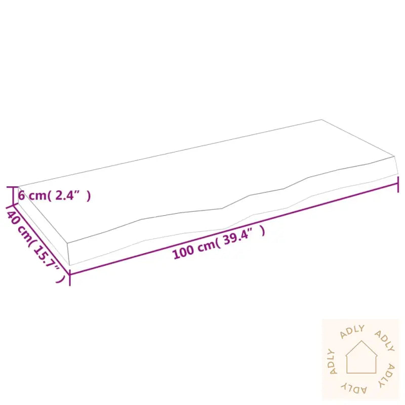 Vegghylle Mørkebrun 100X40X(2-6) Cm Behandlet Heltre Eik