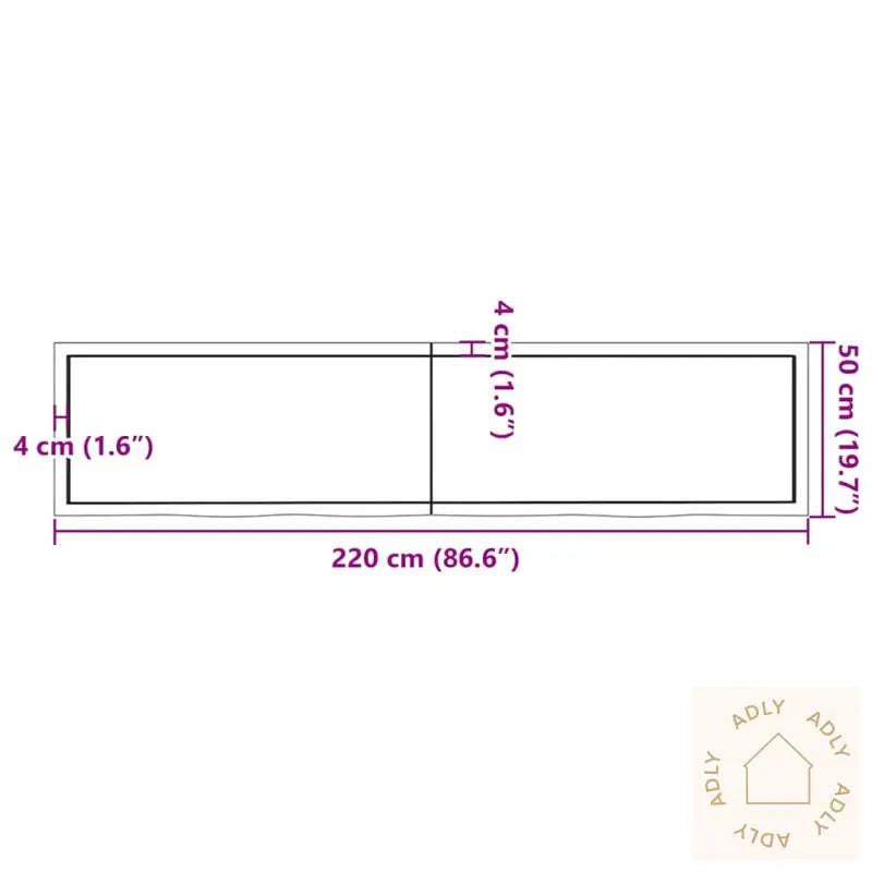 Vegghylle Lysebrun 220X50X(2-6) Cm Behandlet Heltre Eik