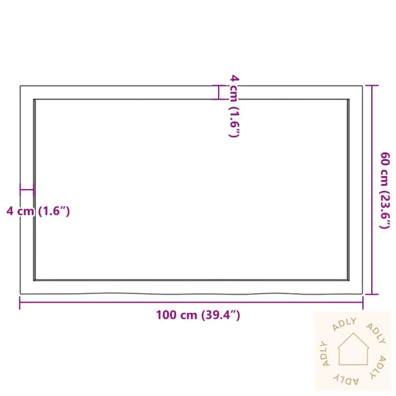 Vegghylle 100X60X(2-6) Cm Ubehandlet Heltre Eik