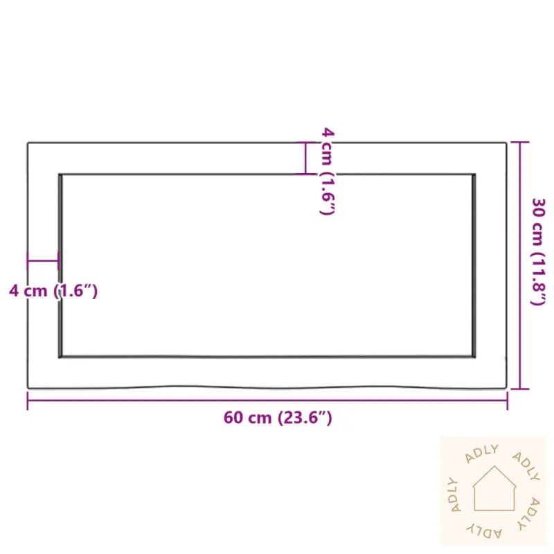 Vegghylle 60X30X(2-4) Cm Ubehandlet Heltre Eik