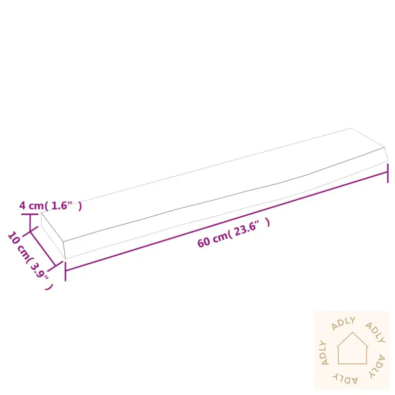 Vegghylle 60X10X4 Cm Ubehandlet Heltre Eik
