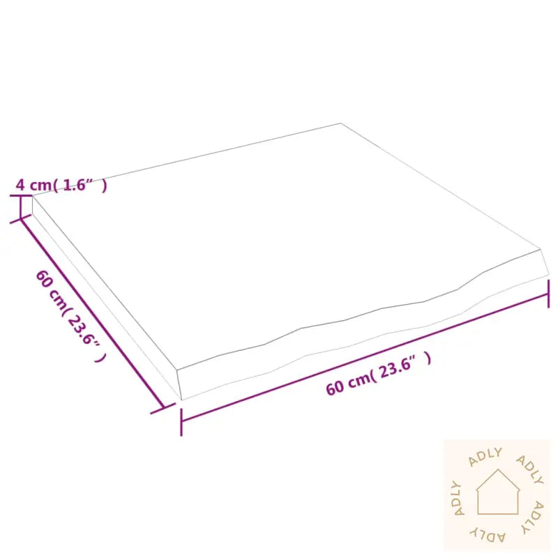 Vegghylle 60X60X(2-4) Cm Ubehandlet Heltre Eik
