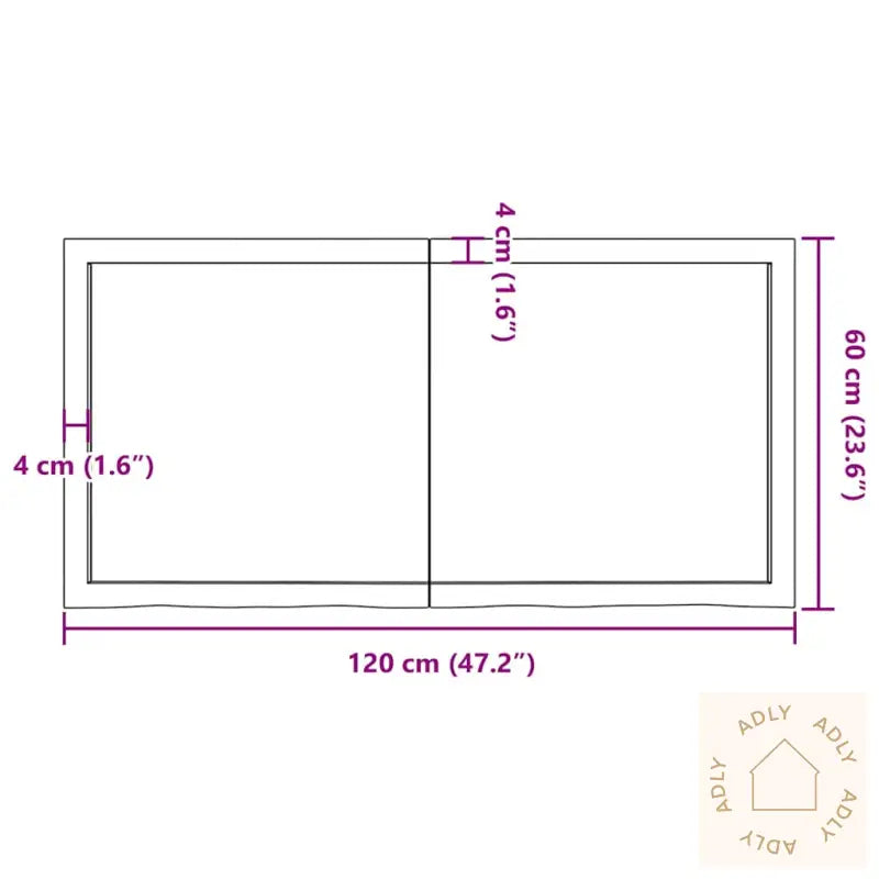 Vegghylle 120X60X(2-6) Cm Ubehandlet Heltre Eik