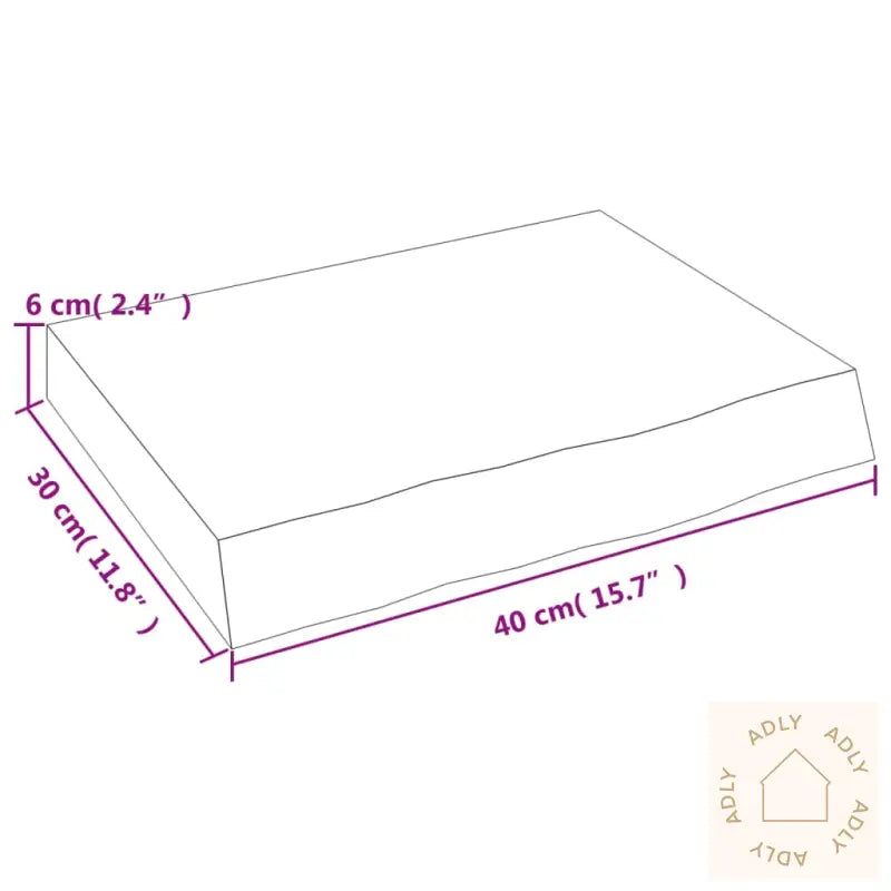 Vegghylle Lysebrun 40X30X(2-6) Cm Behandlet Heltre Eik