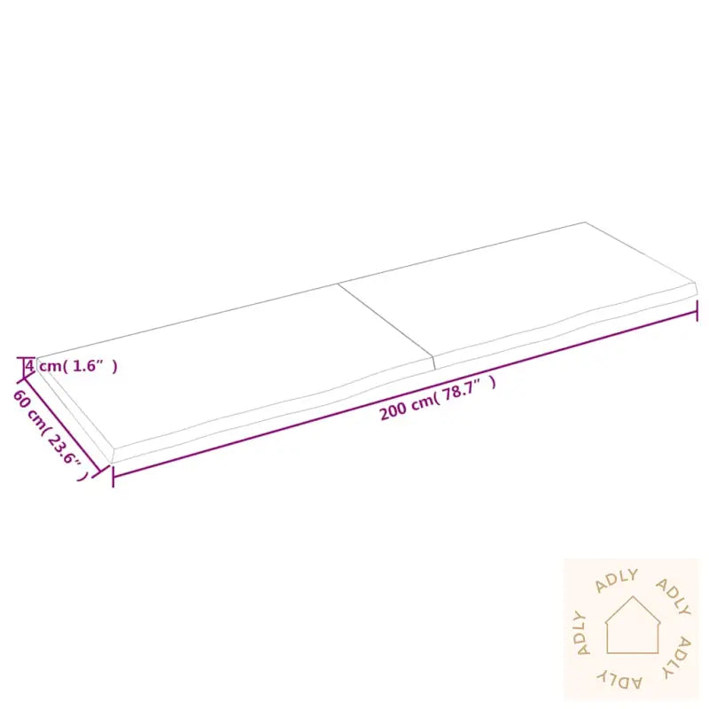 Vegghylle Mørkebrun 200X60X(2-4) Cm Behandlet Heltre Eik