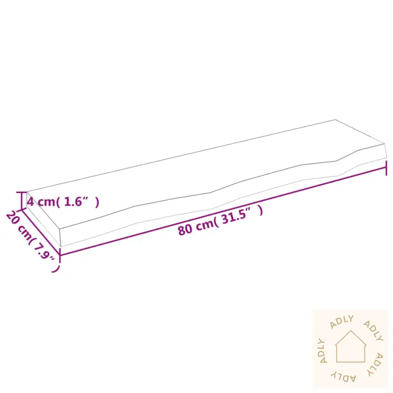 Vegghylle 80X20X4 Cm Ubehandlet Heltre Eik