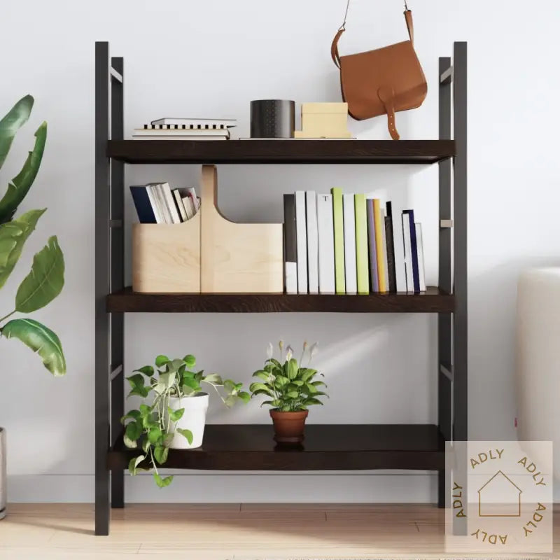 Vegghylle Mørkebrun 100X50X(2-6) Cm Behandlet Heltre Eik
