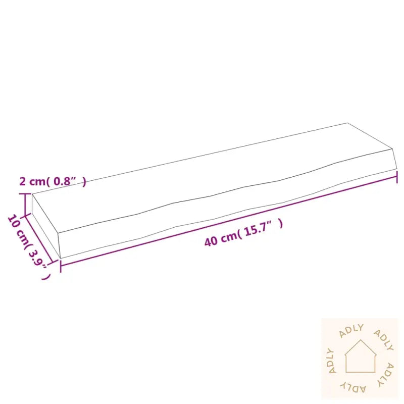Vegghylle Lysebrun 40X10X2 Cm Behandlet Heltre Eik