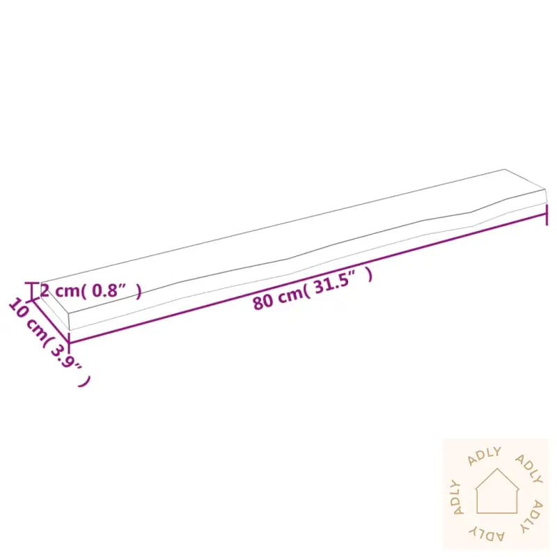 Vegghylle Lysebrun 80X10X2 Cm Behandlet Heltre Eik