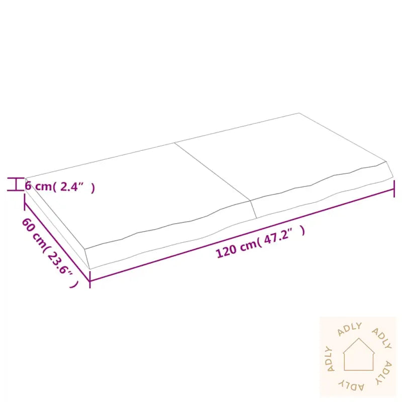 Vegghylle Mørkebrun 120X60X(2-6) Cm Behandlet Heltre Eik