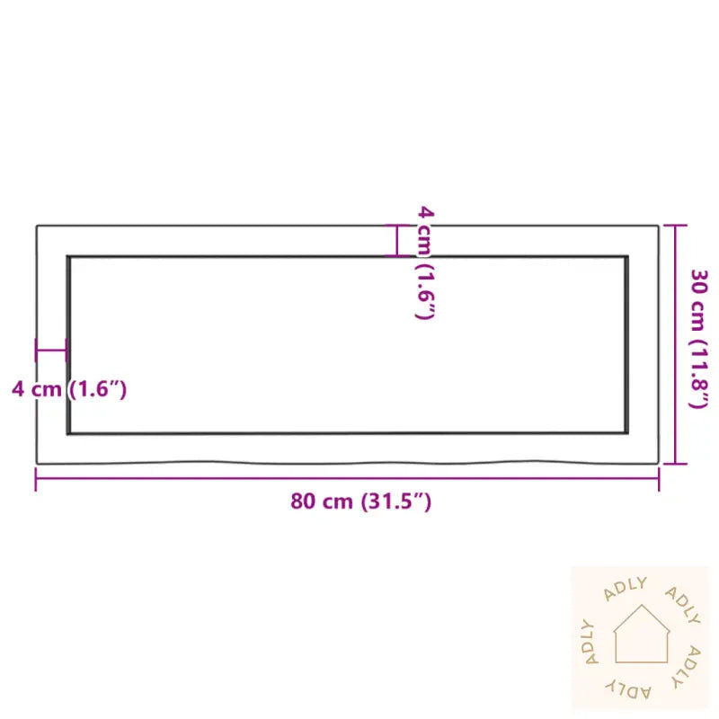 Vegghylle 80X30X(2-4) Cm Ubehandlet Heltre Eik