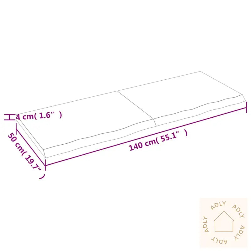 Vegghylle 140X50X(2-4) Cm Ubehandlet Heltre Eik