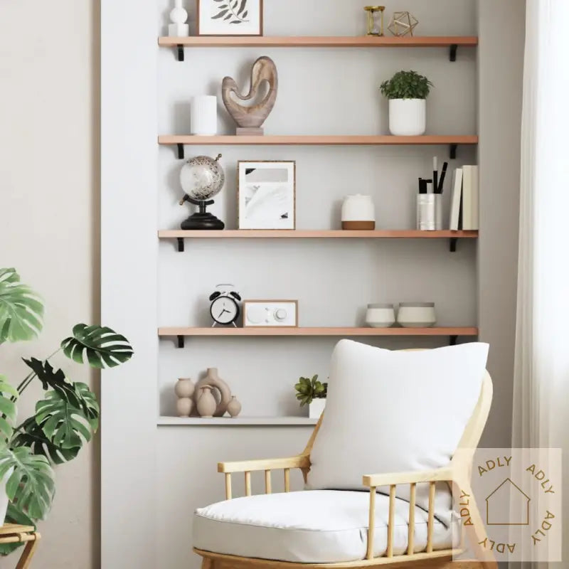 Vegghylle Lysebrun 80X10X2 Cm Behandlet Heltre Eik