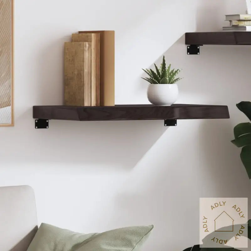 Vegghylle Mørkebrun 60X40X(2-6) Cm Behandlet Heltre Eik