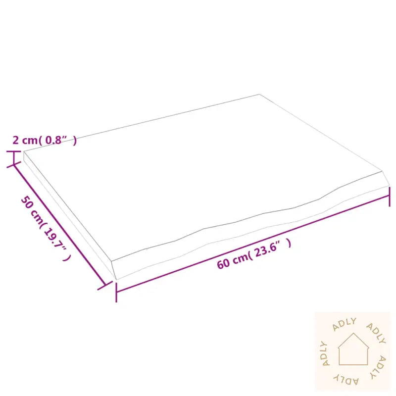 Vegghylle Lysebrun 60X50X2 Cm Behandlet Heltre Eik