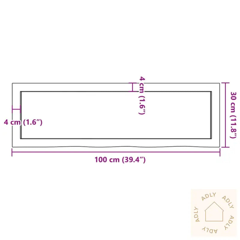 Vegghylle 100X30X(2-6) Cm Ubehandlet Heltre Eik