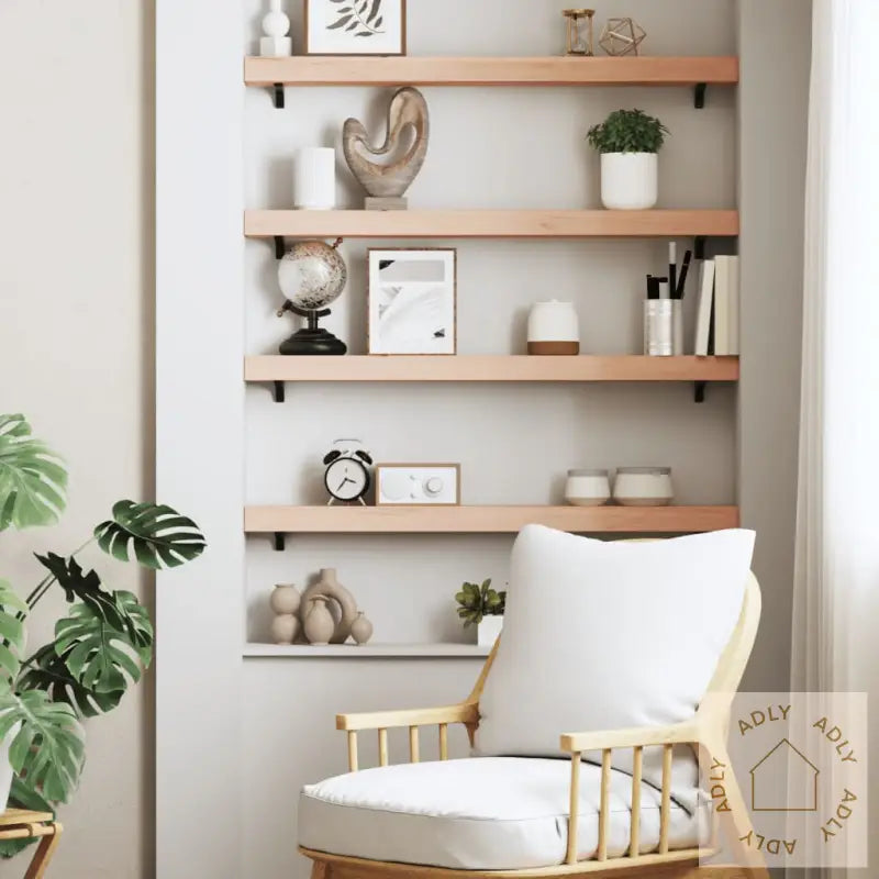 Vegghylle 80X10X6 Cm Ubehandlet Heltre Eik