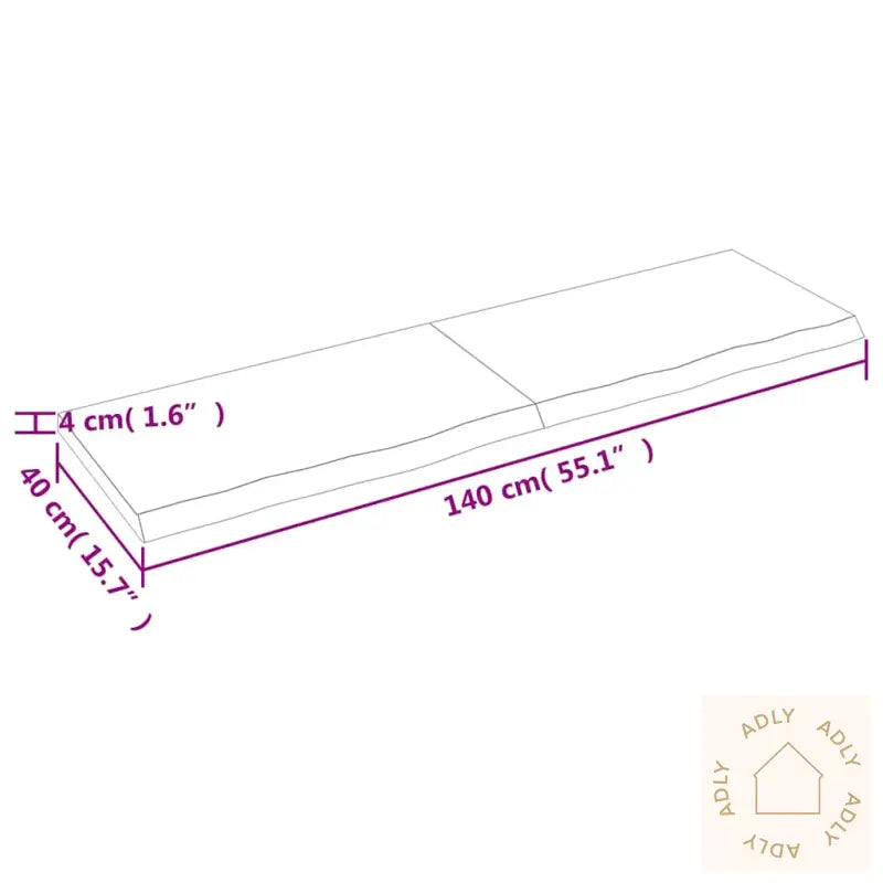 Vegghylle Mørkebrun 140X40X(2-4) Cm Behandlet Heltre Eik