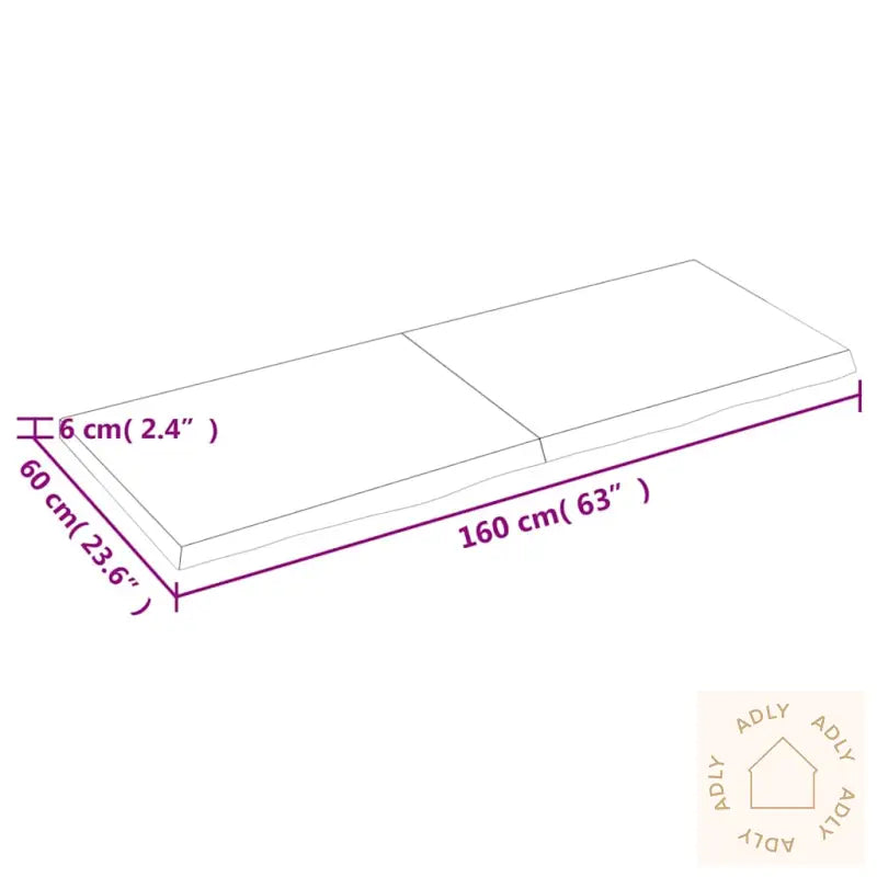 Vegghylle 160X60X(2-6) Cm Ubehandlet Heltre Eik