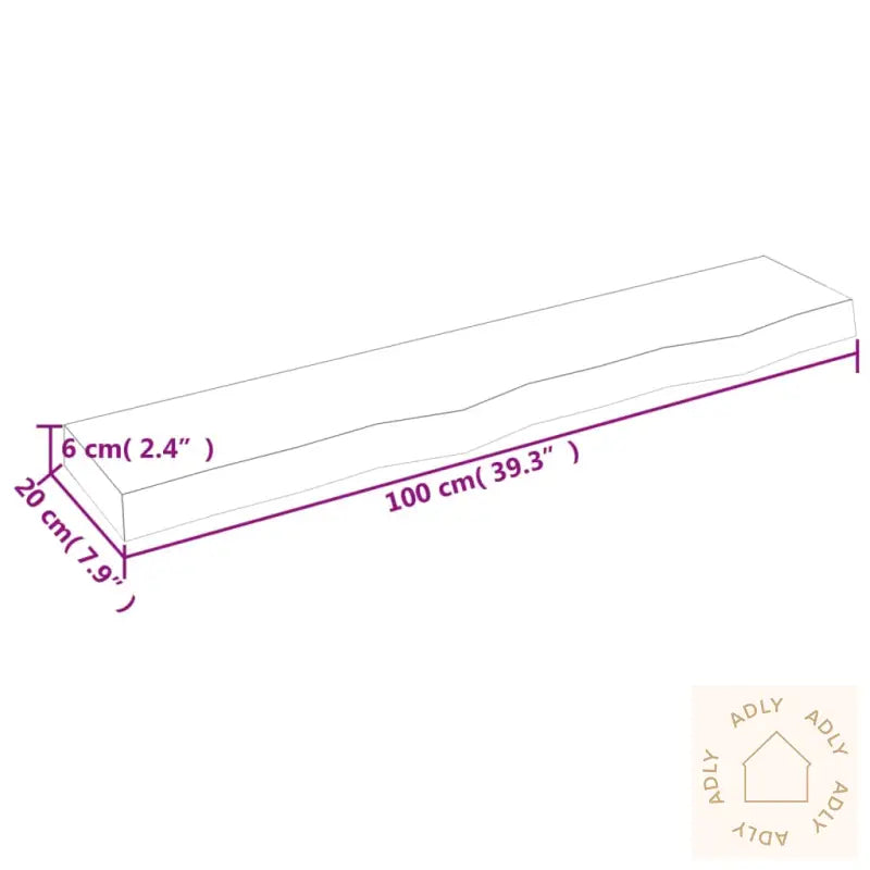 Vegghylle 100X20X6 Cm Ubehandlet Heltre Eik