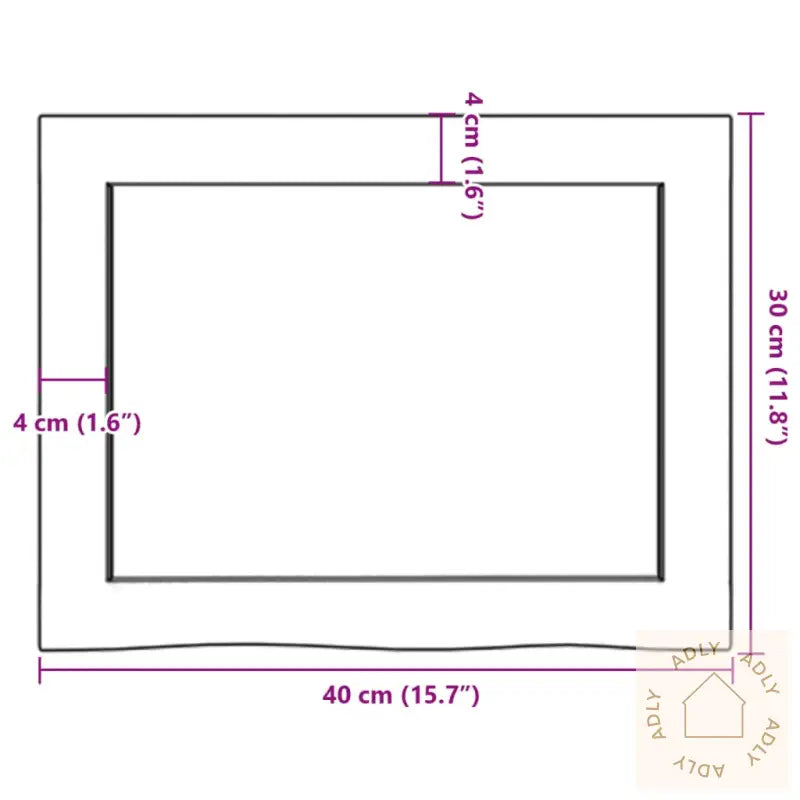 Vegghylle 40X30X(2-4) Cm Ubehandlet Heltre Eik