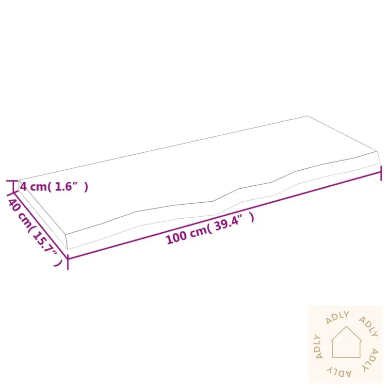 Vegghylle Lysebrun 100X40X(2-4) Cm Behandlet Heltre Eik