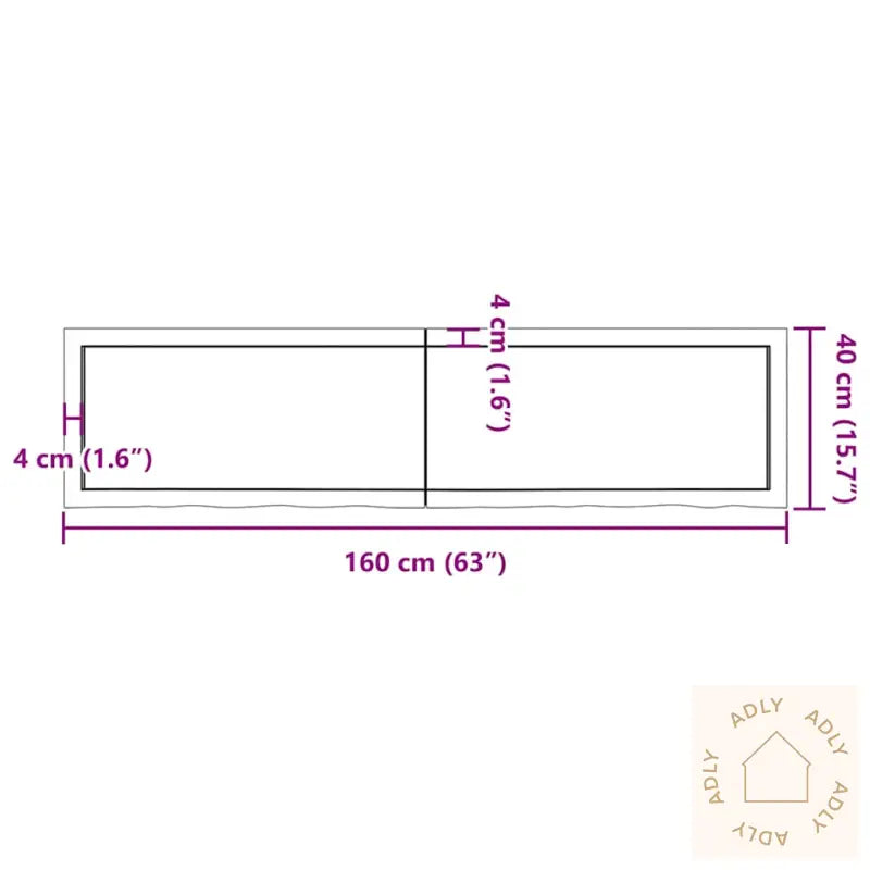 Vegghylle Mørkebrun 160X40X(2-6) Cm Behandlet Heltre Eik