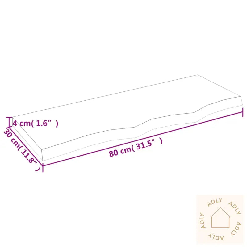 Vegghylle 80X30X(2-4) Cm Ubehandlet Heltre Eik