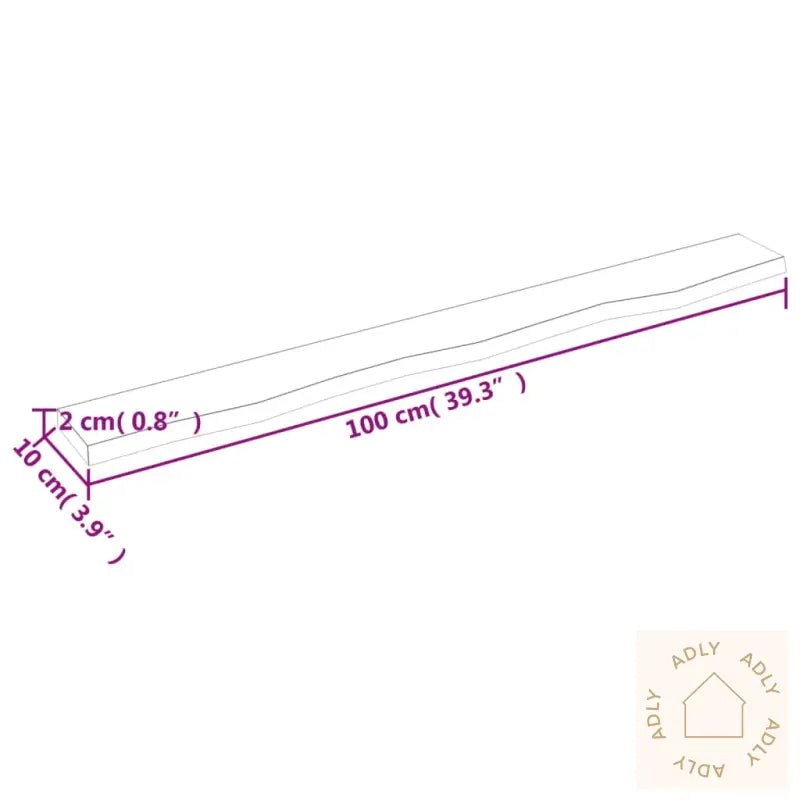 Vegghylle Lysebrun 100X10X2 Cm Behandlet Heltre Eik